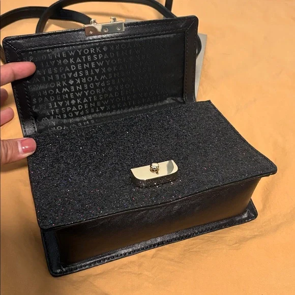 NWT Kate Spade New York Black Glitter Bag - Picture 8 of 10